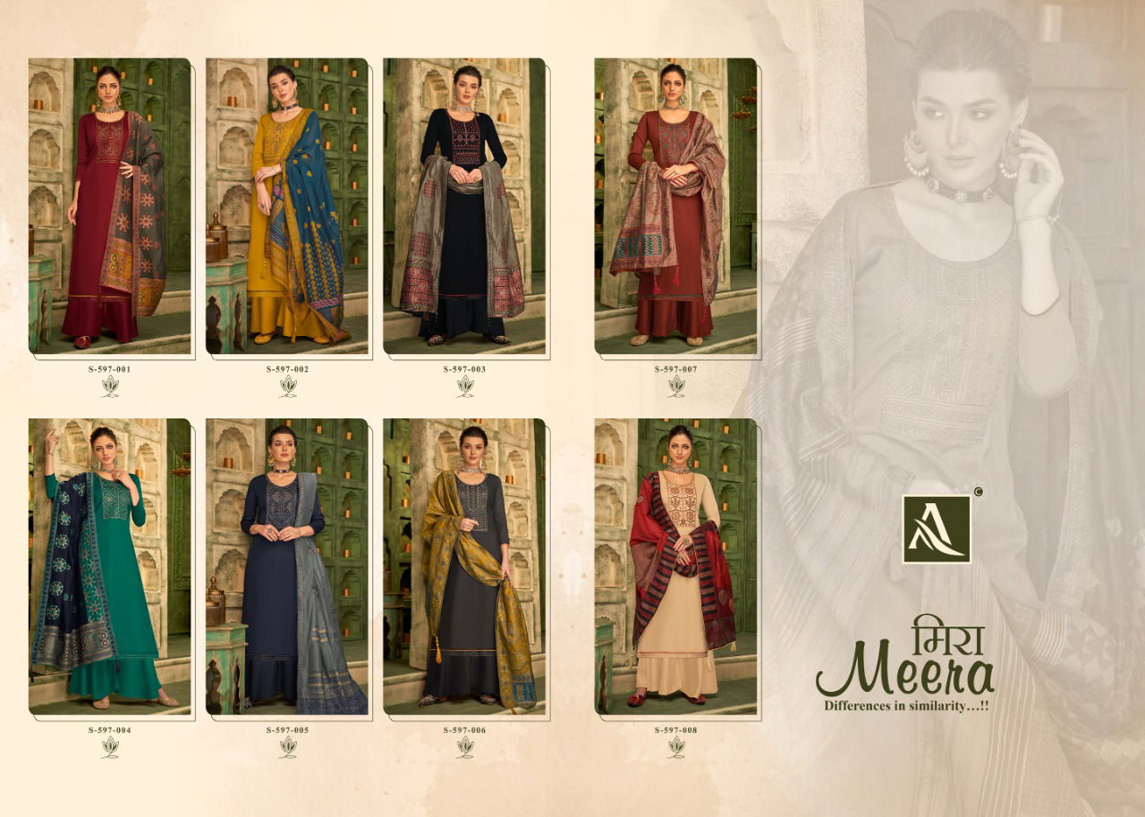 Alok Meera Fancy Festive Wear Embroidery Jam Cotton Designer Salwar Kameez Collection

